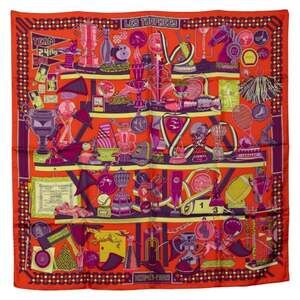 HERMES Authentic Orange Silk Scarf